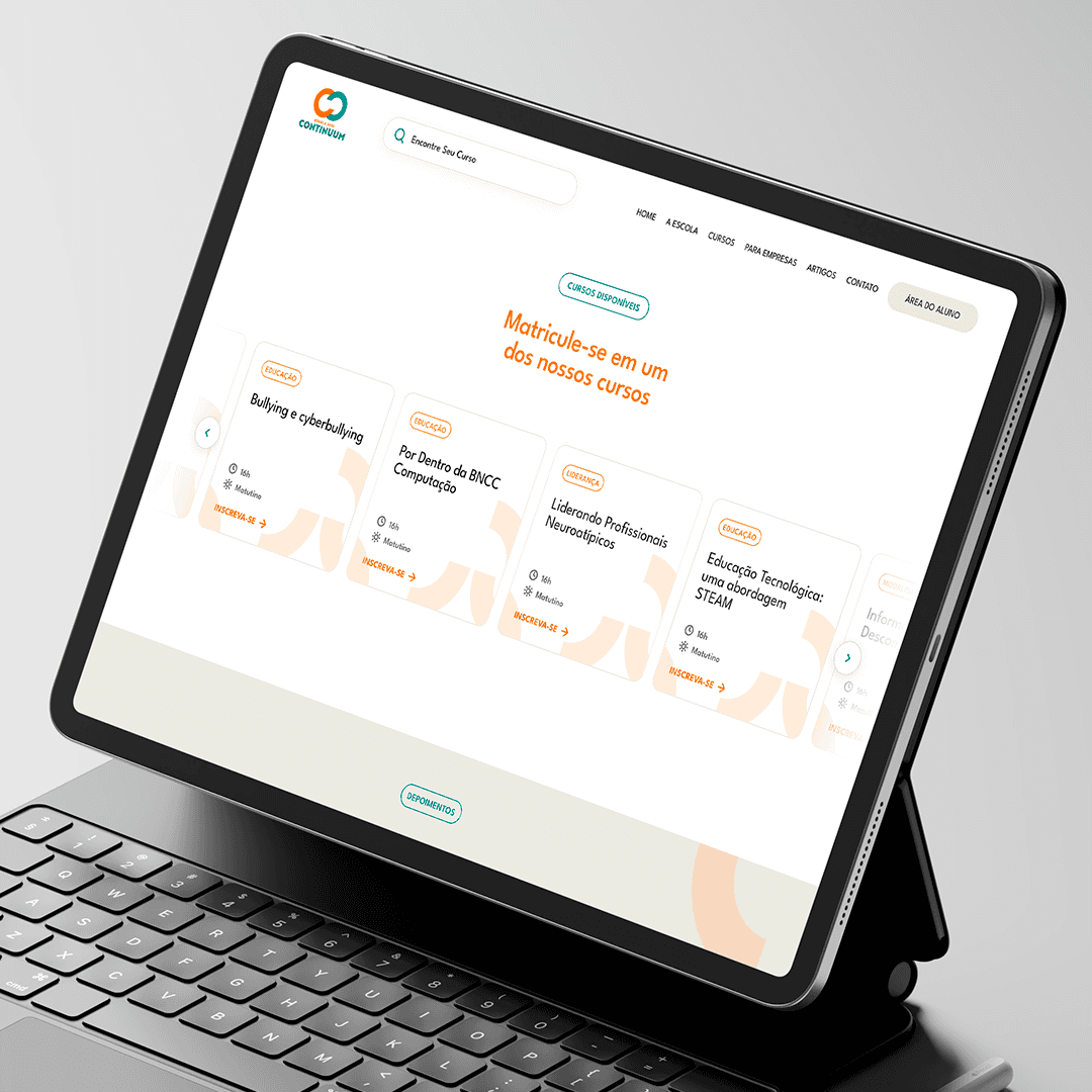 Escola SESI Continuum: Arquitetura de informação e design de conversão para múltiplos públicos.